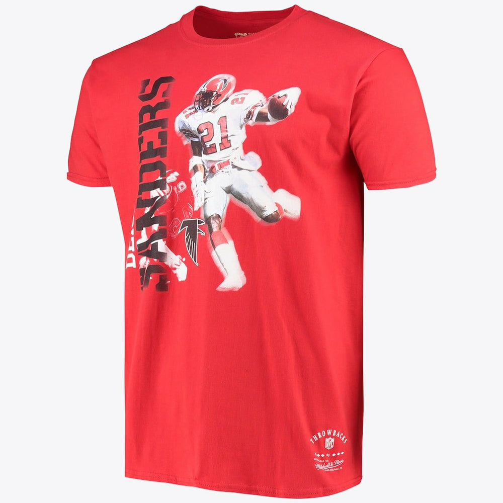 Atlanta Falcons Stencil Font Player Tee Deion Sanders - Mens