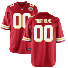 Kansas City Chiefs Youth Custom Game Jersey - Red Jerseys