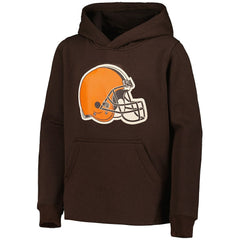 Cleveland Browns Youth Team Logo Pullover Hoodie - Brown Hoodies