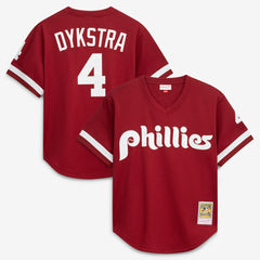 Lenny Dykstra Philadelphia Phillies Mitchell & Ness Authentic Batting Practice Jersey - Scarlet Jerseys