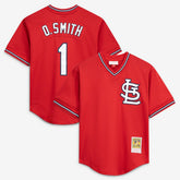 Ozzie Smith St. Louis Cardinals Mitchell & Ness Authentic Batting Practice Jersey - Scarlet Jerseys