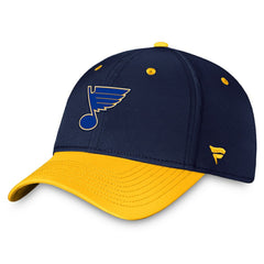 St. Louis Blues Fanatics Authentic Pro Rink Two-Tone Flex Hat – Navy/Gold | US 200000487