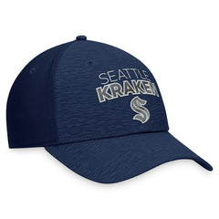 Seattle Kraken Fanatics Authentic Pro Road Stack Logo Flex Hat - Deep Sea Blue | US 200000670