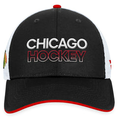 Chicago Blackhawks Fanatics Authentic Pro Rink Trucker Adjustable Hat - Black | US 200000900
