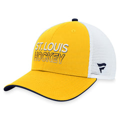 St. Louis Blues Fanatics Authentic Pro Rink Trucker Adjustable Hat - Gold | US 200000932