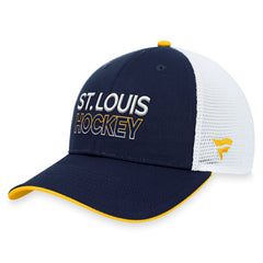St. Louis Blues Fanatics Authentic Pro Rink Trucker Adjustable Hat - Navy | US 200000939
