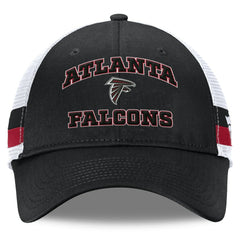 Atlanta Falcons Fundamentals Side Stripe Trucker Adjustable Hat - Black/White Hats