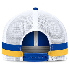 Los Angeles Rams Fundamentals Side Stripe Trucker Adjustable Hat - Royal/White Hats