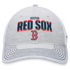 Boston Red Sox Fanatics Logo Trucker Adjustable Hat - Heather Gray/White Hats
