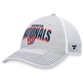 Washington Nationals Fanatics Logo Trucker Adjustable Hat - Heather Gray/White Hats