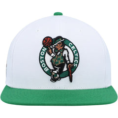 Boston Celtics Side Core 2.0 Snapback Hat White/Green - Mitchell & Ness