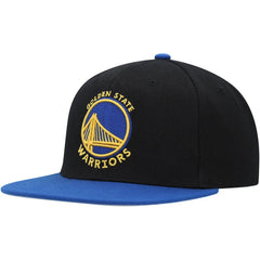 Golden State Warriors Side Core 2.0 Snapback Hat Black/Royal - Mitchell & Ness