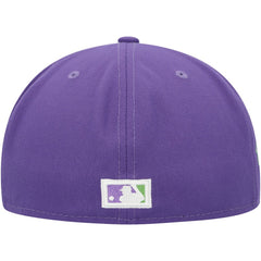 Atlanta Braves New Era Lime Side Patch 59FIFTY Fitted Hat - Purple Hats