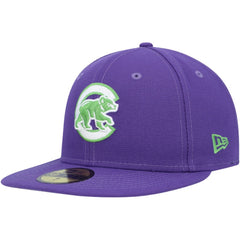 Chicago Cubs New Era Lime Side Patch 59FIFTY Fitted Hat - Purple Hats