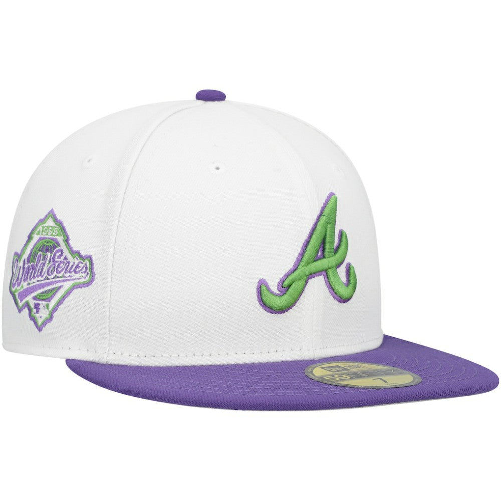 Atlanta Braves New Era Side Patch 59FIFTY Fitted Hat - White Hats