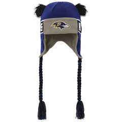 Baltimore Ravens Youth Wordmark Ears Trooper Knit Hat - Purple Hats