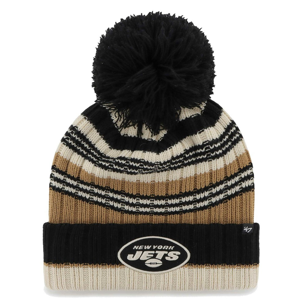 New York Jets '47 Women's Barista Cuffed Knit Hat with Pom - Natural Hats
