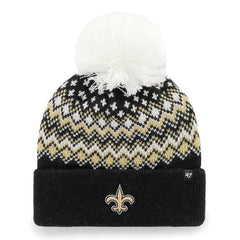 New Orleans Saints '47 Women's Elsa Cuffed Knit Hat with Pom - Black Hats