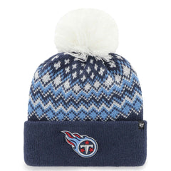 Tennessee Titans '47 Women's Elsa Cuffed Knit Hat with Pom - Navy Hats
