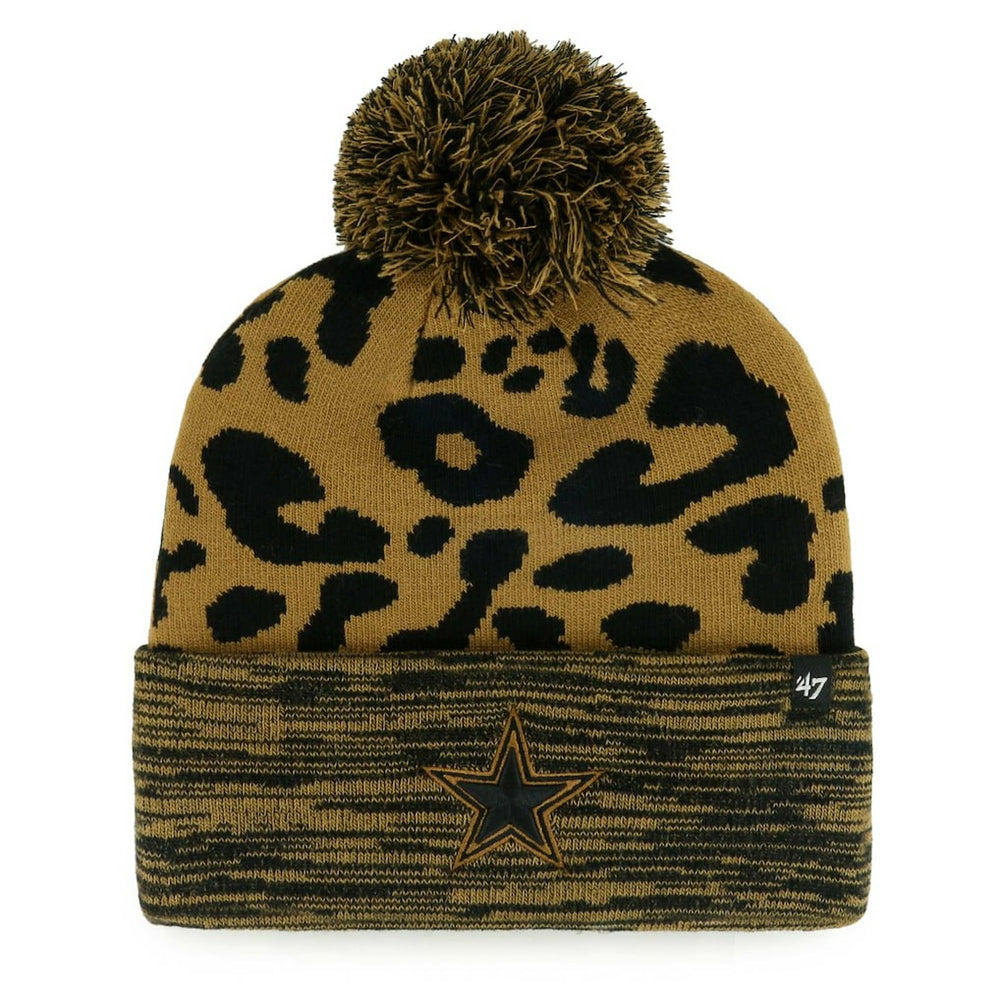 Dallas Cowboys '47 Women's Rosette Cuffed Knit Hat with Pom - Tan Hats