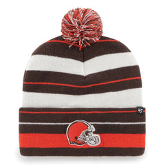 Cleveland Browns '47 Powerline Cuffed Knit Hat with Pom - Brown Hats