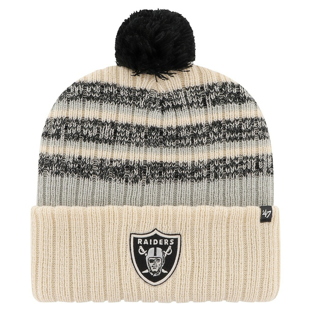 Las Vegas Raiders '47 Tavern Cuffed Knit Hat with Pom - Natural Hats