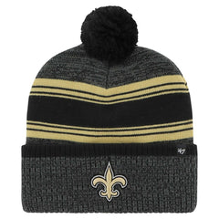 New Orleans Saints '47 Fadeout Cuffed Knit Hat with Pom - Black Hats