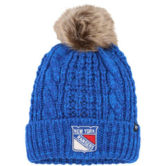 New York Rangers '47 Women's Meeko Cuffed Knit Hat with Pom - Royal | US 200009046