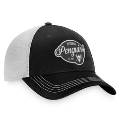 Pittsburgh Penguins Fanatics Women's Fundamental Trucker Adjustable Hat - Black/White | US 200010178