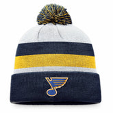 St. Louis Blues Fanatics Fundamental Cuffed Knit Hat with Pom - Navy/Gold | US 200010181