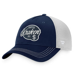 Seattle Kraken Fanatics Women's Fundamental Trucker Adjustable Hat - Deep Sea Blue/White | US 200010183