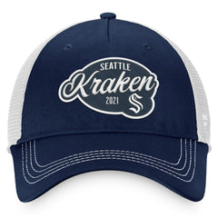 Seattle Kraken Fanatics Women's Fundamental Trucker Adjustable Hat - Deep Sea Blue/White | US 200010183