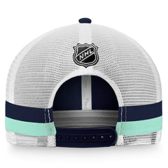 Seattle Kraken Fanatics Fundamental Striped Trucker Adjustable Hat - Deep Sea Blue/White | US 200010337