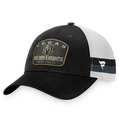 Vegas Golden Knights Fanatics Fundamental Striped Trucker Adjustable Hat - Black/White | US 200010350