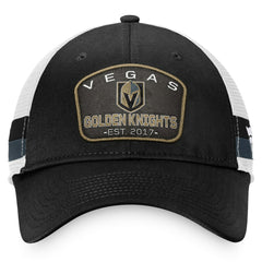 Vegas Golden Knights Fanatics Fundamental Striped Trucker Adjustable Hat - Black/White | US 200010350