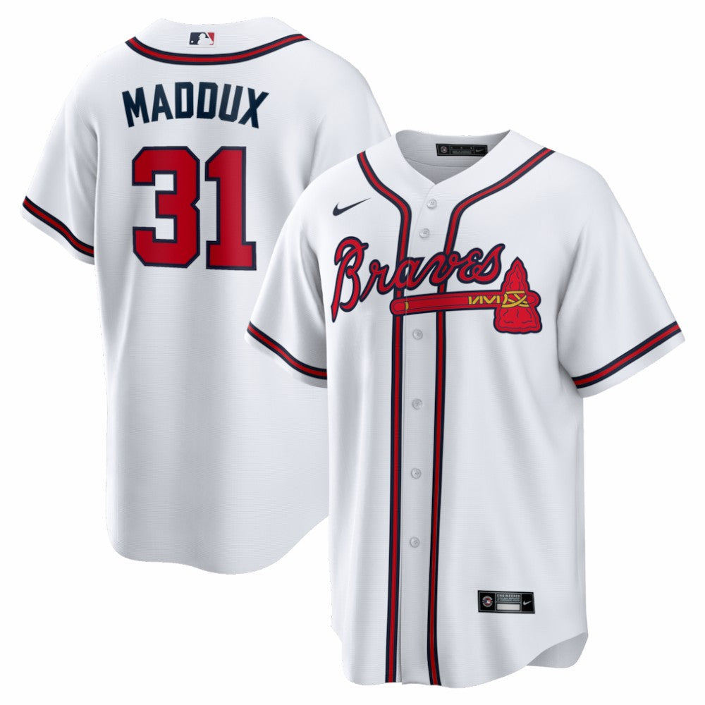 Greg Maddux Atlanta Braves Nike Home Retired Player Replica Jersey - White Jerseys