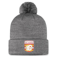 Calgary Flames Fanatics Authentic Pro Home Ice Cuffed Knit Hat with Pom - Gray | US 200011113