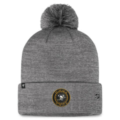 Pittsburgh Penguins Fanatics Authentic Pro Home Ice Cuffed Knit Hat with Pom - Gray | US 200011153