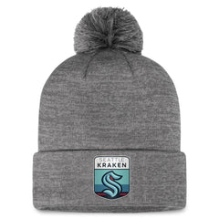 Seattle Kraken Fanatics Authentic Pro Home Ice Cuffed Knit Hat with Pom - Gray | US 200011158