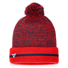 Washington Nationals Fanatics Space-Dye Cuffed Knit Hat with Pom - Red/Navy Hats