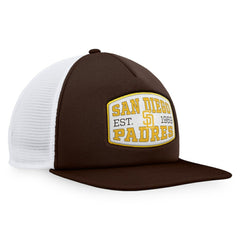 San Diego Padres Fanatics Foam Front Patch Trucker Snapback Hat - Brown Hats