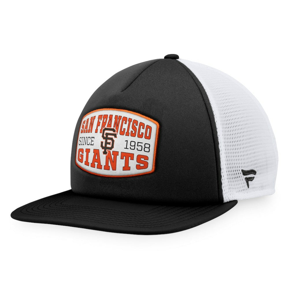 San Francisco Giants Fanatics Foam Front Patch Trucker Snapback Hat - Black Hats