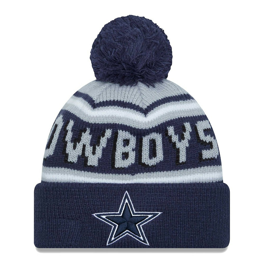 Dallas Cowboys New Era Main Cuffed Knit Hat with Pom - Navy Hats