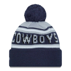 Dallas Cowboys New Era Youth Gridiron Classics Main Cuffed Knit Hat with Pom - Gray/Navy Hats