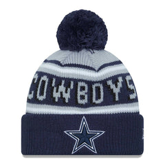 Dallas Cowboys New Era Youth Main Cuffed Knit Hat with Pom - Gray/Navy Hats