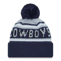 Dallas Cowboys New Era Youth Main Cuffed Knit Hat with Pom - Gray/Navy Hats
