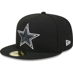 Dallas Cowboys New Era Main Patch 59FIFTY Fitted Hat - Black Hats