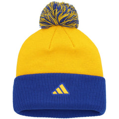 St. Louis Blues adidas Women's Laurel Cuffed Knit Hat with Pom - Gold | US 200012416