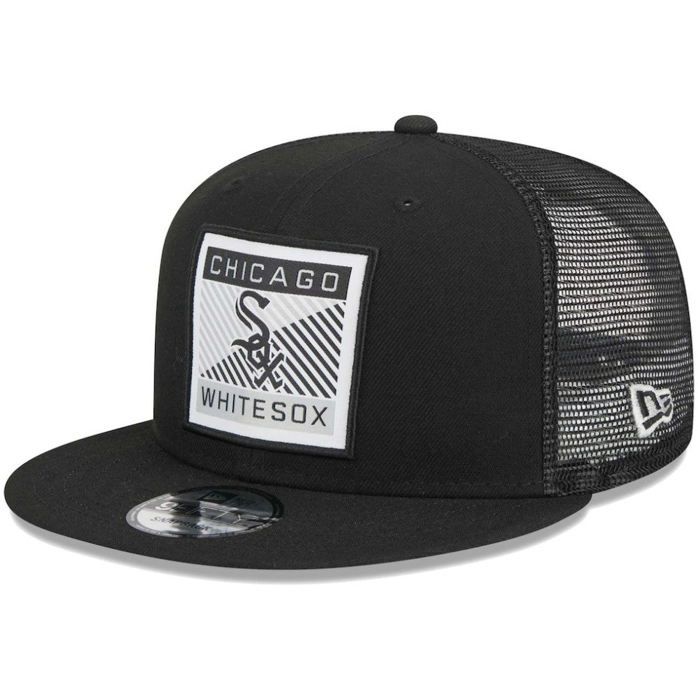 Chicago White Sox New Era Scratch Squared Trucker 9FIFTY Snapback Hat - Black Hats