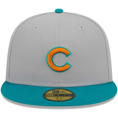 Chicago Cubs New Era 59FIFTY Fitted Hat - Gray/Teal Hats